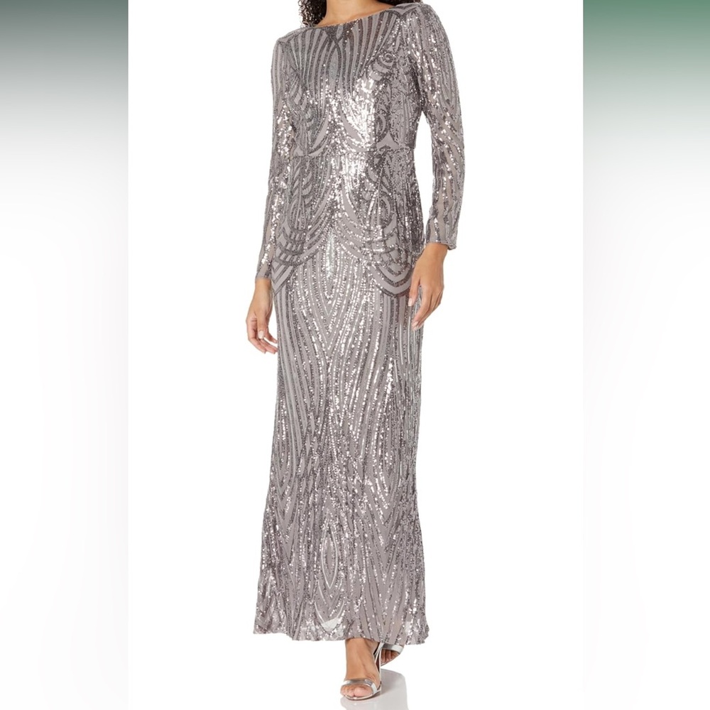 Adrianna Papell Sequined Mermaid Gown